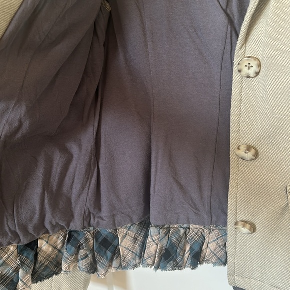 ANTHROPOLOGIE Salute to Ruffles Jacket Grey Blazer by Daughters of Liberation - Picture 7 of 8